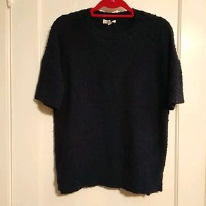 Pom-Pom Knit Navy Sweater